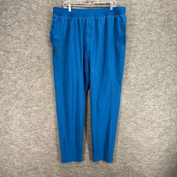 Under Armour Activewear Track Pants Women 2XL Tall Blue Pull On Pockets Fitted - Picture 1 of 8